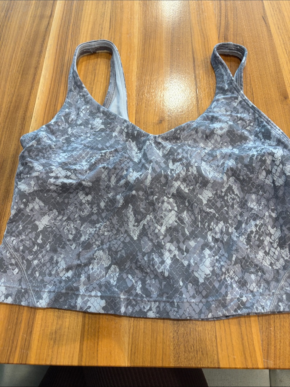 lululemon athletica Gray & light mauve Patterned Sports Bralette